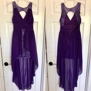 Purple High-Low Cocktail Dress
